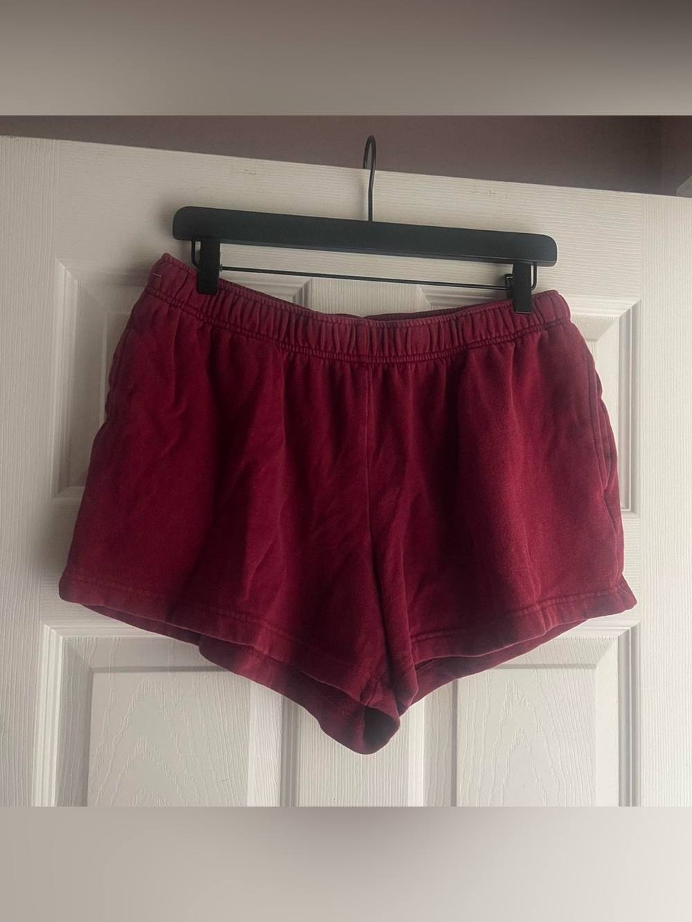 Burgundy sweat shorts